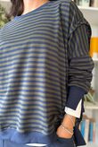 Sunday Morning Chill Sweatshirt Navy & Khaki